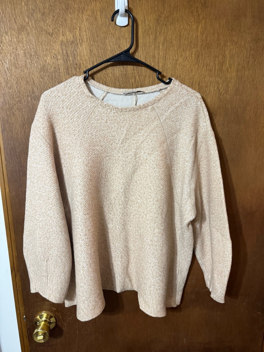 Zara Women's Scoop-Neck Sweater in Light Beige